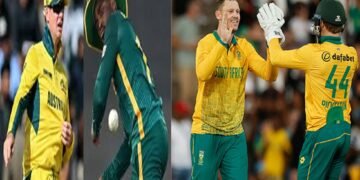آسٹریلیا اور جنوبی افریقہ کے پہلے ٹی ٹوئنٹی میچ میں دو شاندار کیچز وائرل ہو گئے